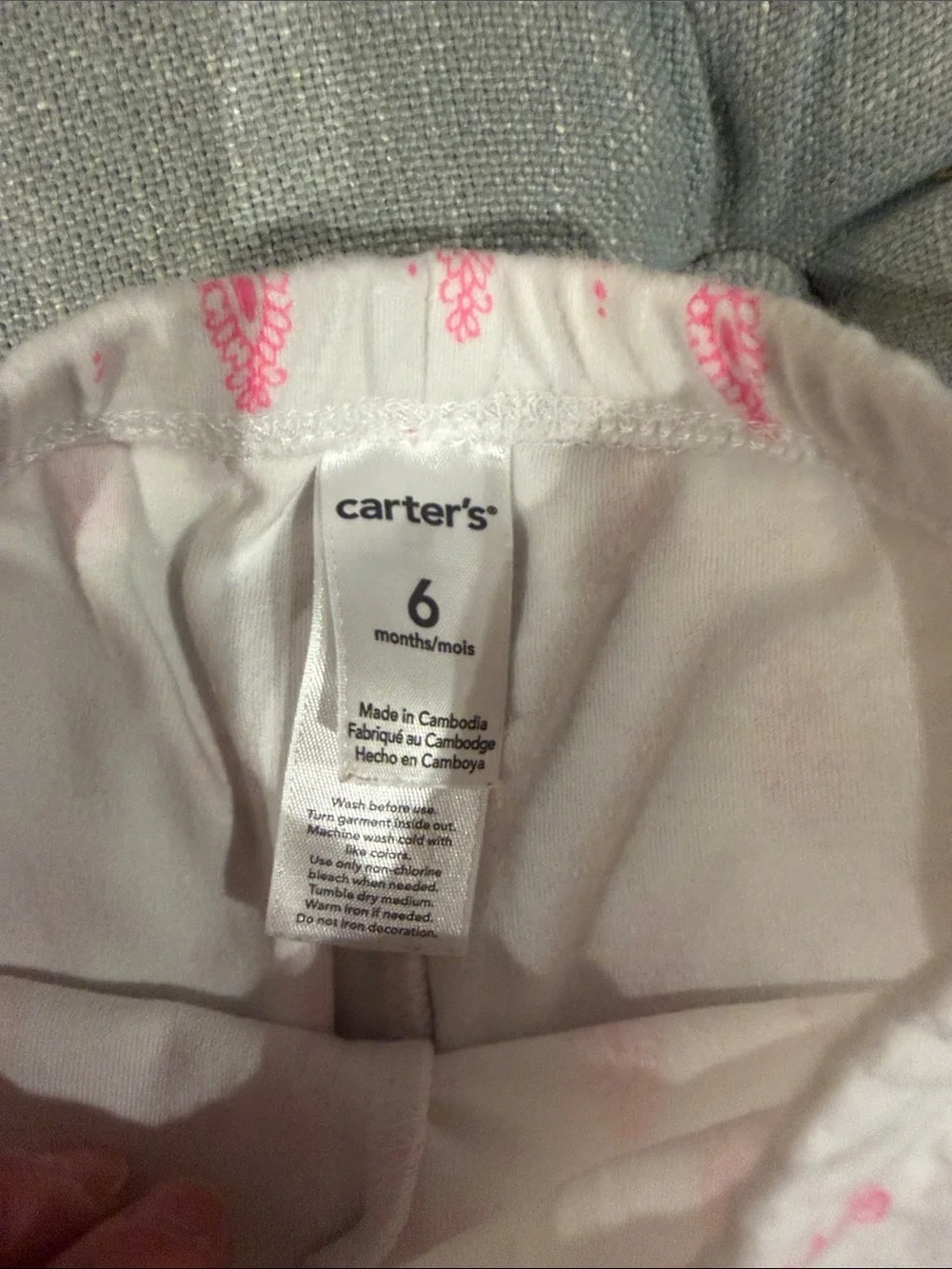 Carter's Pink Paisley Bodysuit and White Paisley Cuff Pants